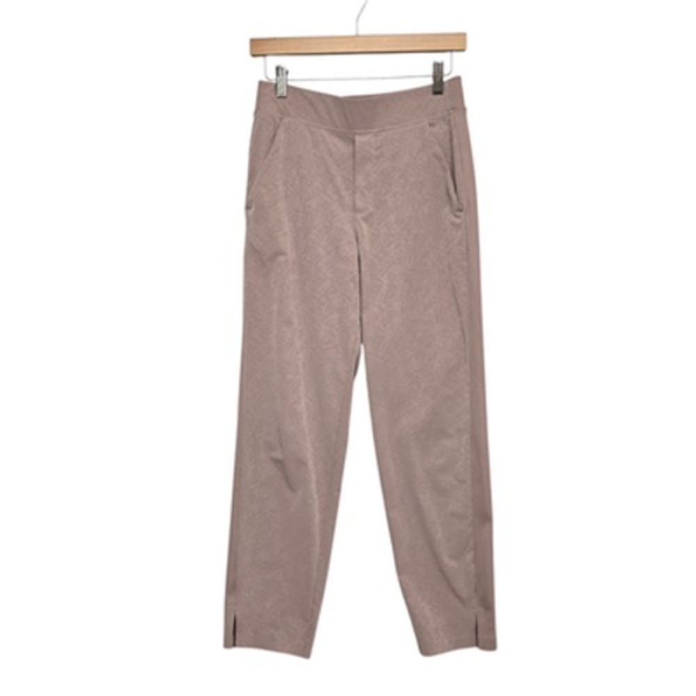 Athleta Pants Womens 4 Taupe Brooklyn Textured Ankle Pull On Pockets Travel